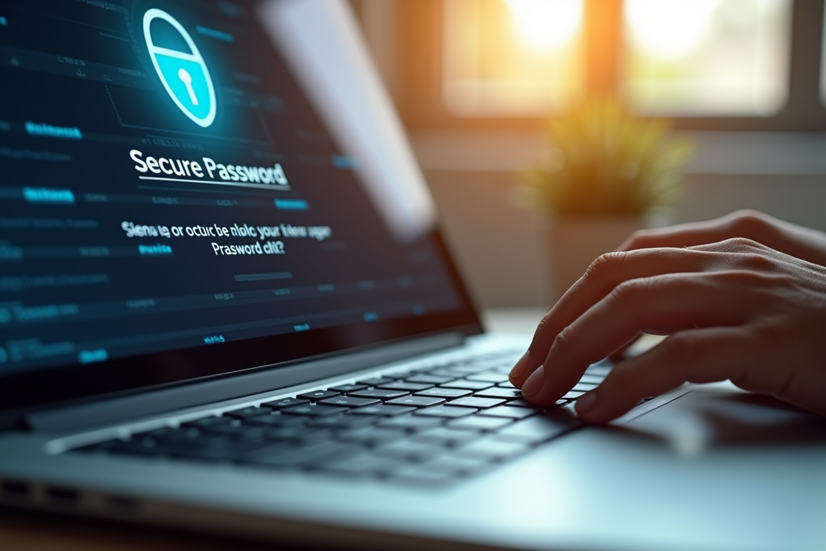 Mains saisissant un mot de passe 3D Secure sur un clavier d