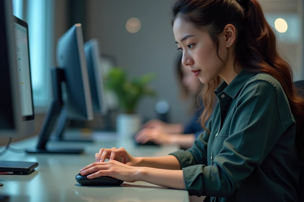 Jeune femme testant les boutons d