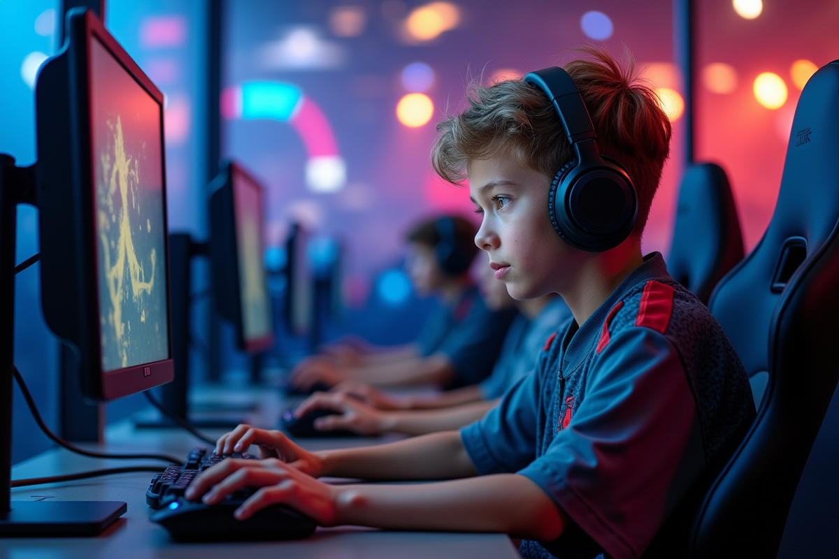 Jeune joueur concentré lors d